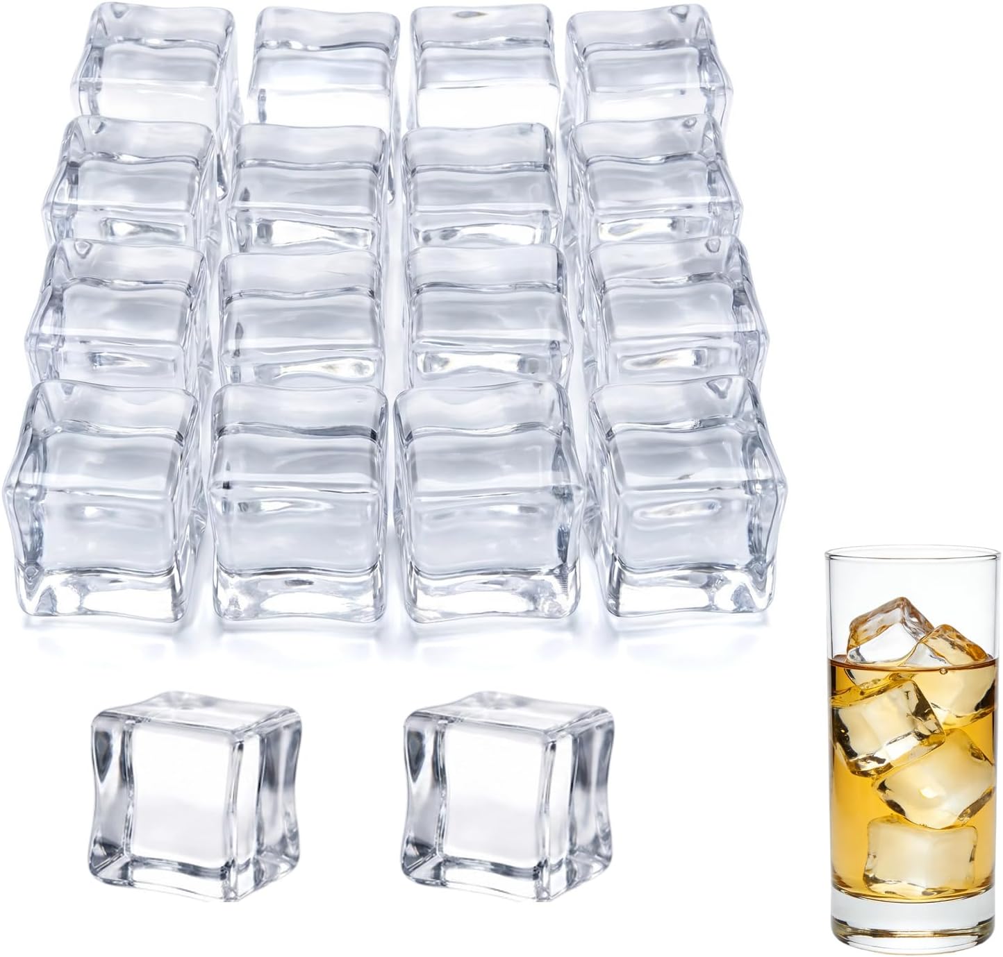 14 Pcs Reusable Ice Cubes for Drinks - for Cocktail Bars