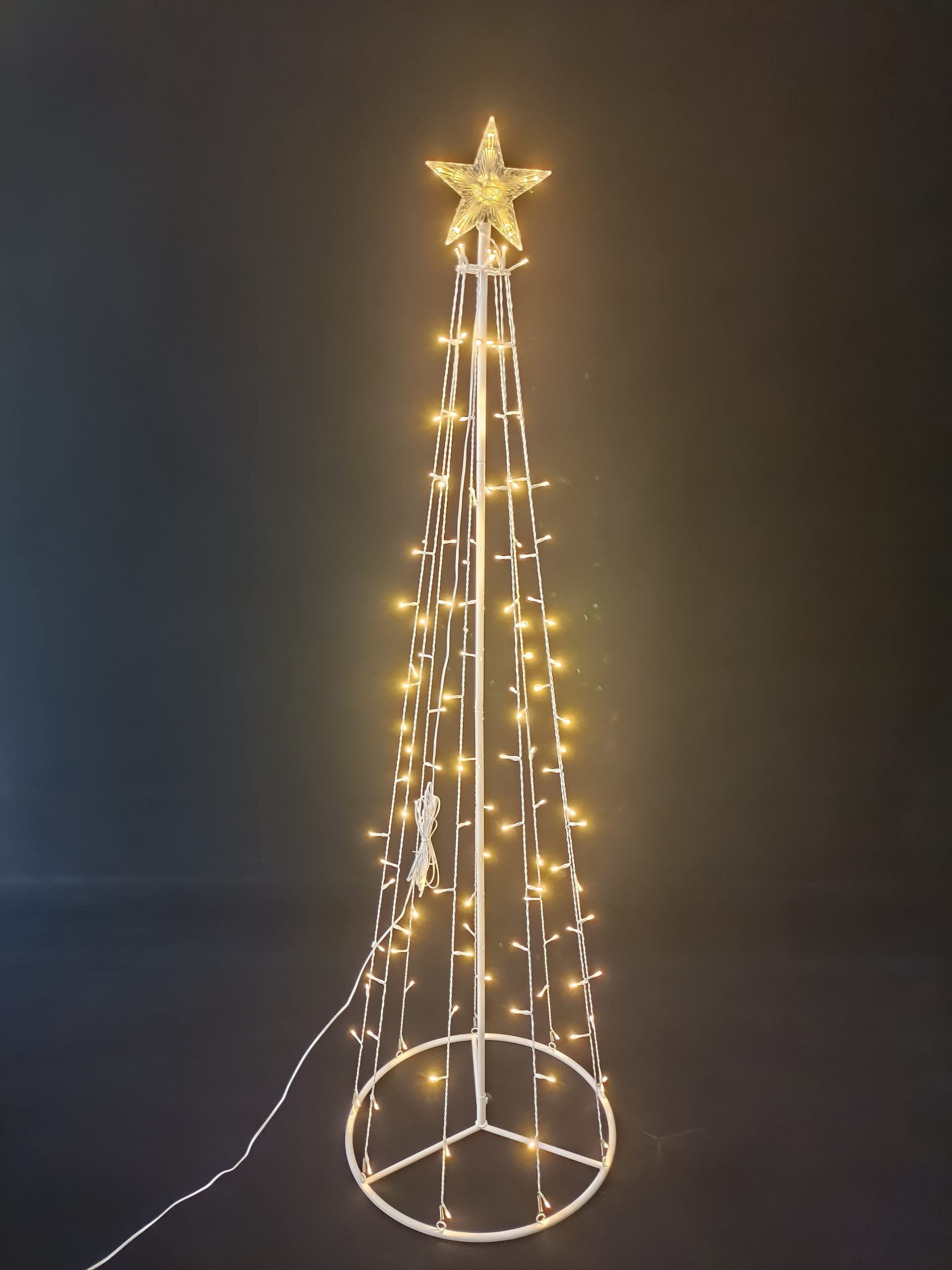 Arbre lumineux LED blanc chaud en métal avec étoile pour votre décoration