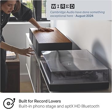 Cambridge Audio EVO ONE - All-in-One Wireless Streaming Speaker with Display Screen, Custom EQ, Room Compensation, Bluetooth APX HD, AirPlay 2, Chromecast Built-in, HDMI ARC and MM Phono Stage