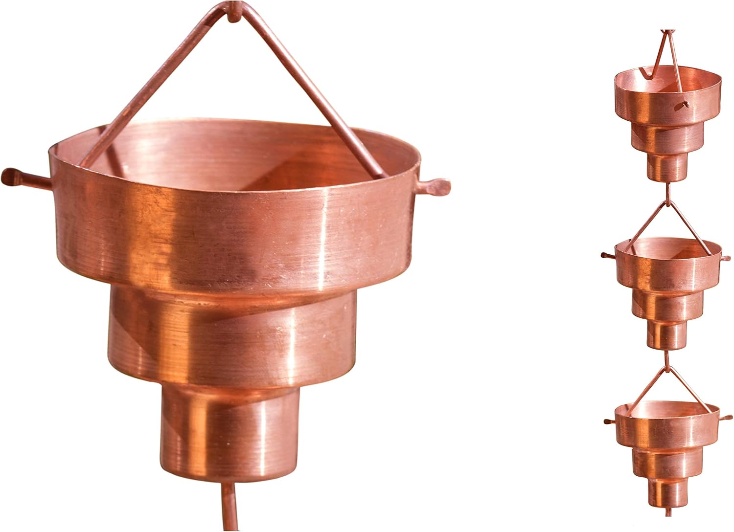 Monarch Pure Copper Bamboo Rain Chain, 8-1/2-Feet Length