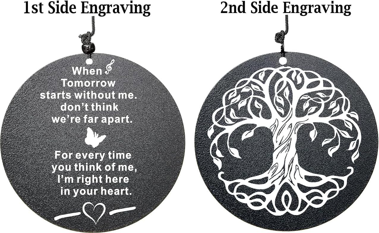 The Wind Chime CO Memorial Wind Chimes, 40" Inch Sympathy Wind Chimes Gift for The Loss of A Loved one, Home Decor Outdoor Garden, Soothing Melodic Tones (Black #1) - Image 2