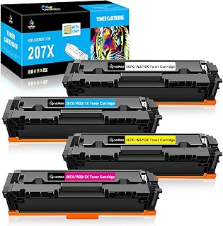 LeciRoba 207X for hp 207x black and color toner ,for hp 207a toner cartridge multipack ,for W2210X W2210A ,Use with HP Color Laserjet Pro M255dw M255nw , MFP M283fdw M283fdn M282nw (with chip,4-Pack)