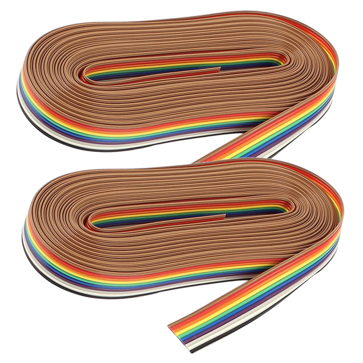 KONTONTY 2 Rolls 10 Pitch Ribbon Cable Electrical Cable Speakers Wire with Banana Plug SAE Cable Flat Ribbon Cable Computer Ribbon Cable Flexible Ribbon Cable TRS Cables 10pin Wire Y Cable