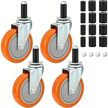 3 Inch Prep Table Heavy Duty Expanding Stem Swivel Caster Wheels, 1200LBS