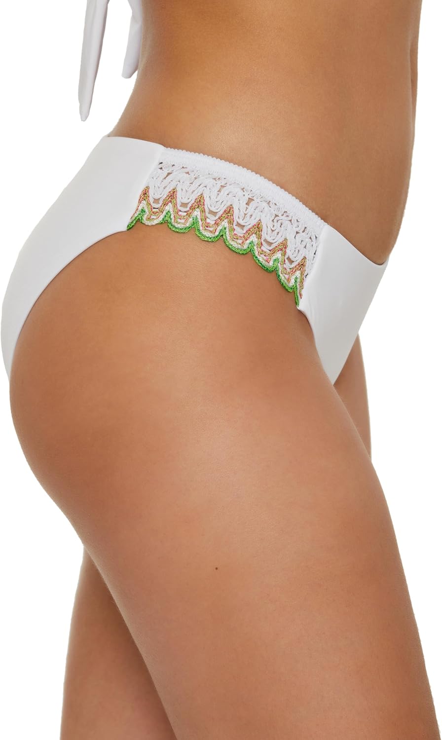Becca Crochet Trimmed Bikini Bottom, Cheeky Coverage, Swimwear Separates for Women