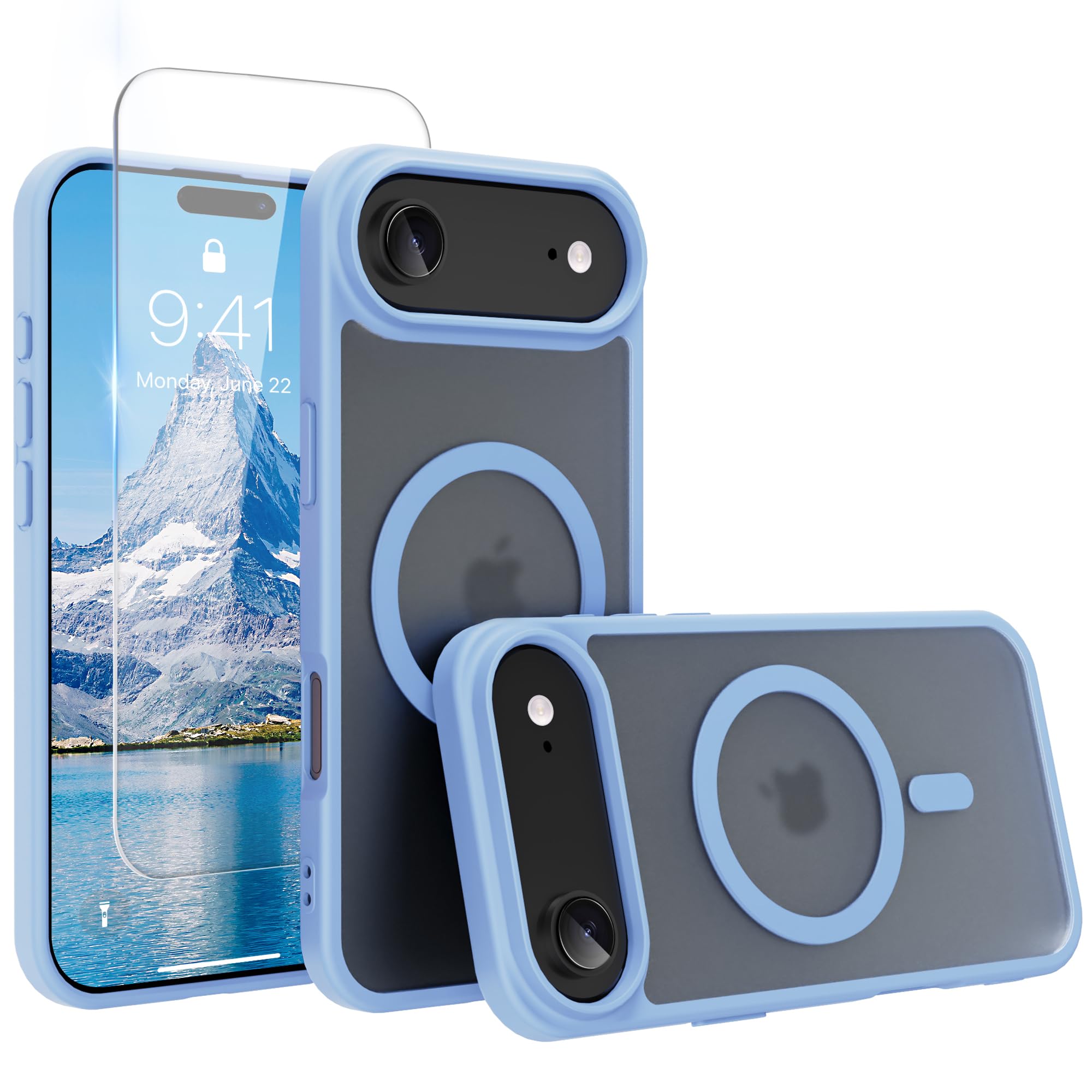 EUMADOVE Capa magnética para iPhone 17 AIR capa de telefone azul
