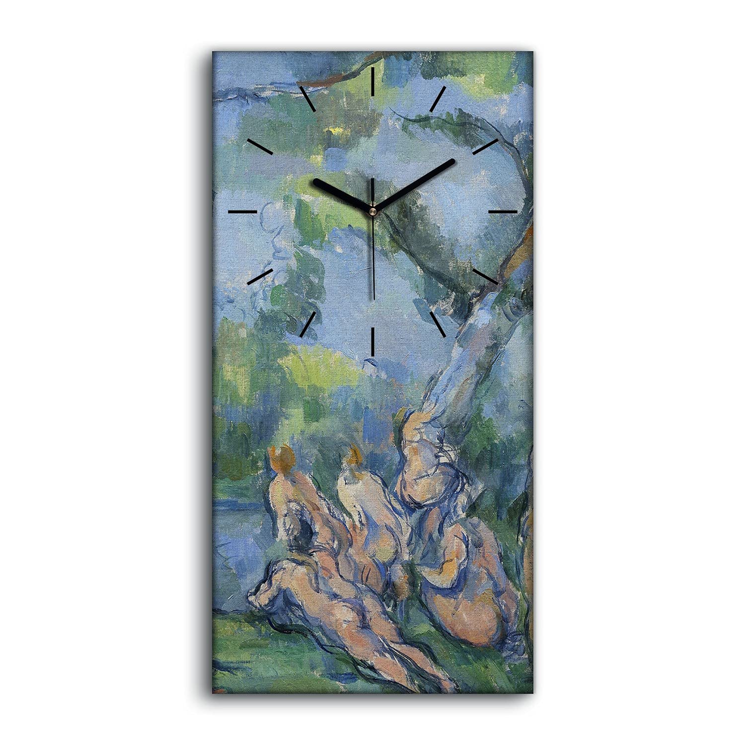 Horloge sur toile 30x60cm Les baigneurs avec mains noires de Coloray