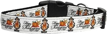 Mirage Pet Products Happy Thanksgiving Dog Collar, Large