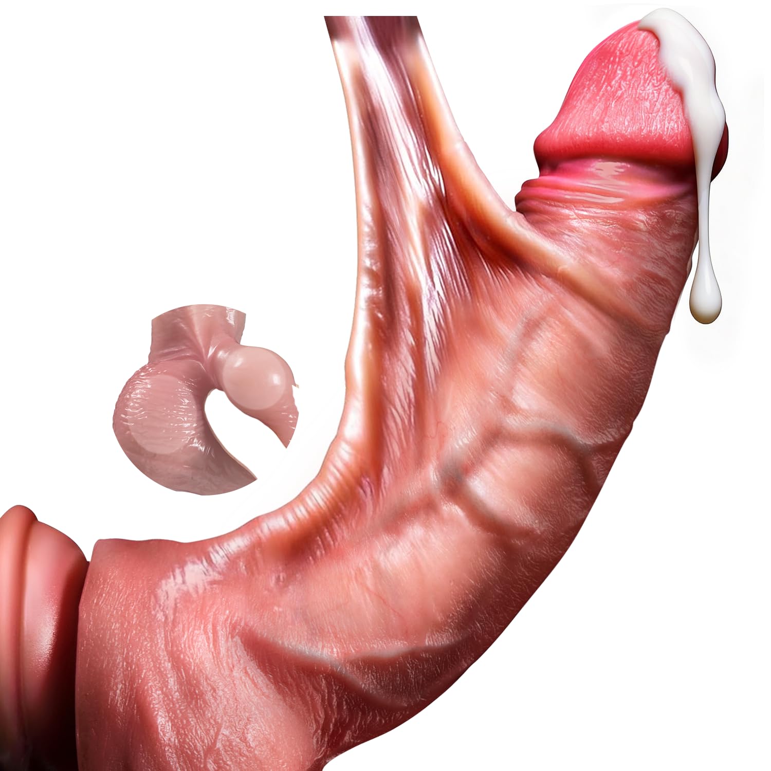 Realistic Dildo Sex Toys for Women - 8 5 Inch Jerkable Skin Sliding Balls Dual Silicone Thick Dildo