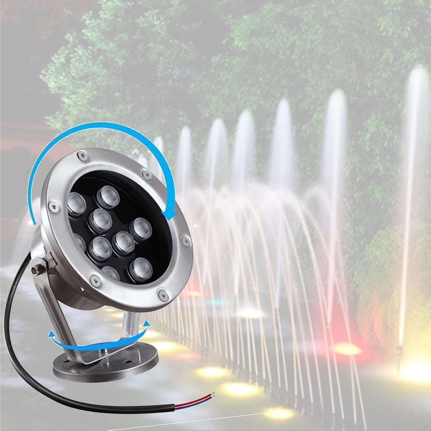 HynJGih Green Underwater Spot Lights, Submersible Lights, Landscape Spot Lights for Gardens, Swimming Pools, Ponds, Courtyards(36W(12v))