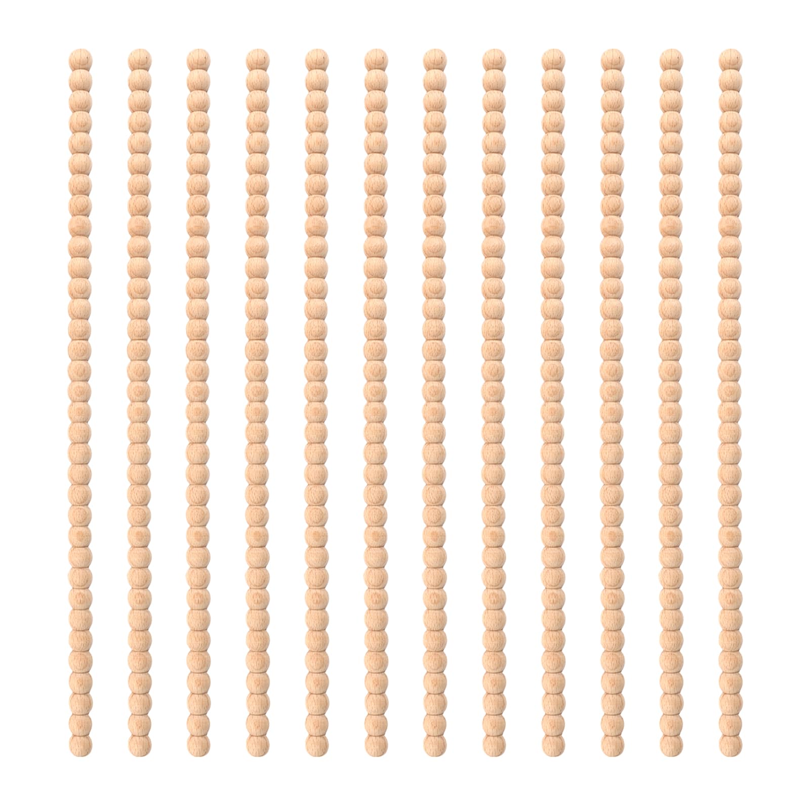 12pcs Beaded Wood Bobbin Trim Molding