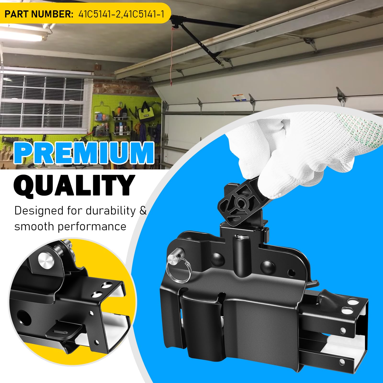 Conjunto De Carro Liftmaster Chamberlain 41C5141-1 Riel Cuadrado Y