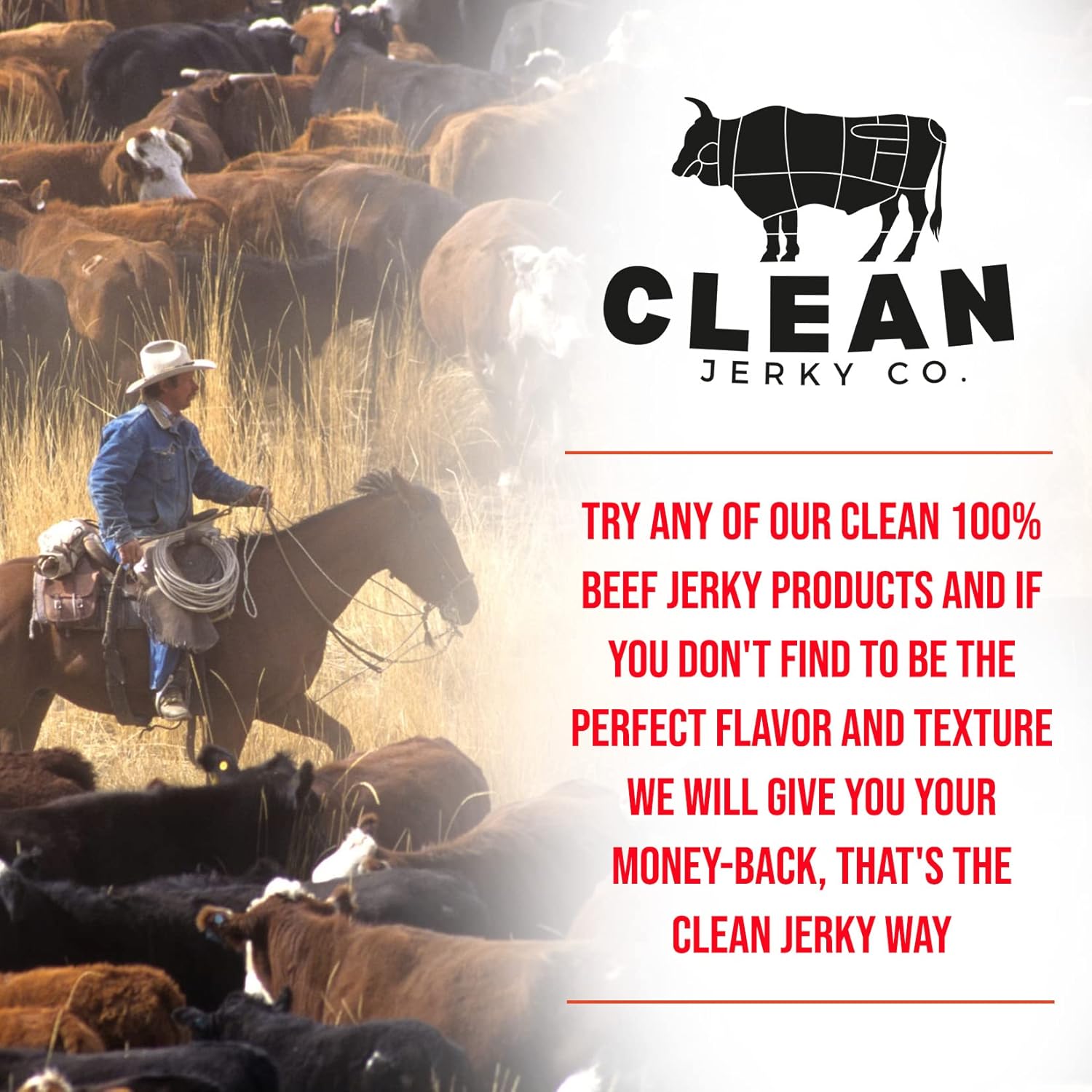 Clean Jerky Co. Old Fashioned Dry Zero Sugar Beef Jerky (2-Pack) | Salt & Pepper– Flavorful Protein Snack | Made with 100% Beef | No MSG, No Sugar, No Nitrates, No High Fructose Corn Syrup, No Junk