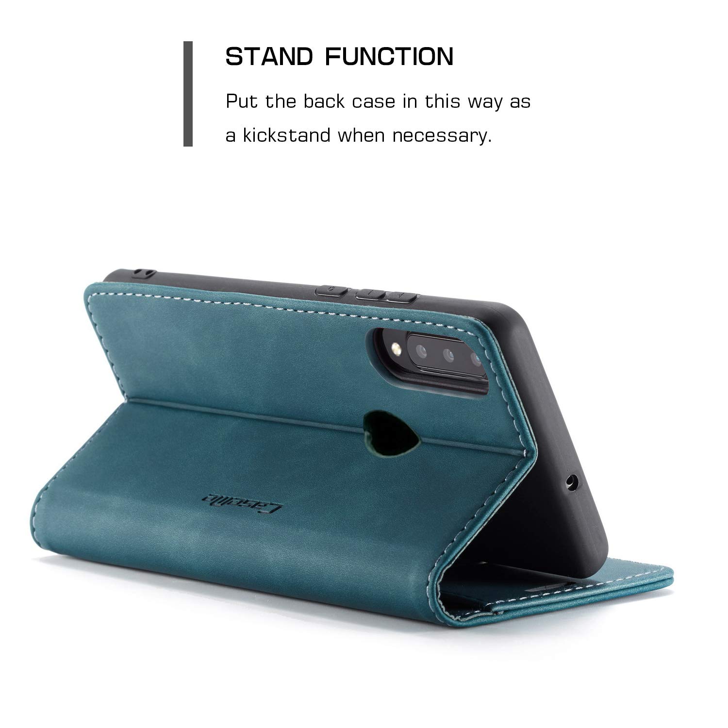 Jasonyu Cover per Huawei P30 Lite Flip Custodia in Pelle PU, Cover a Libro Portafoglio, Funzione Supporto, Magnetica, Slot Schede, TPU Bumper Caso Custodia per Huawei P30 Lite (Nero