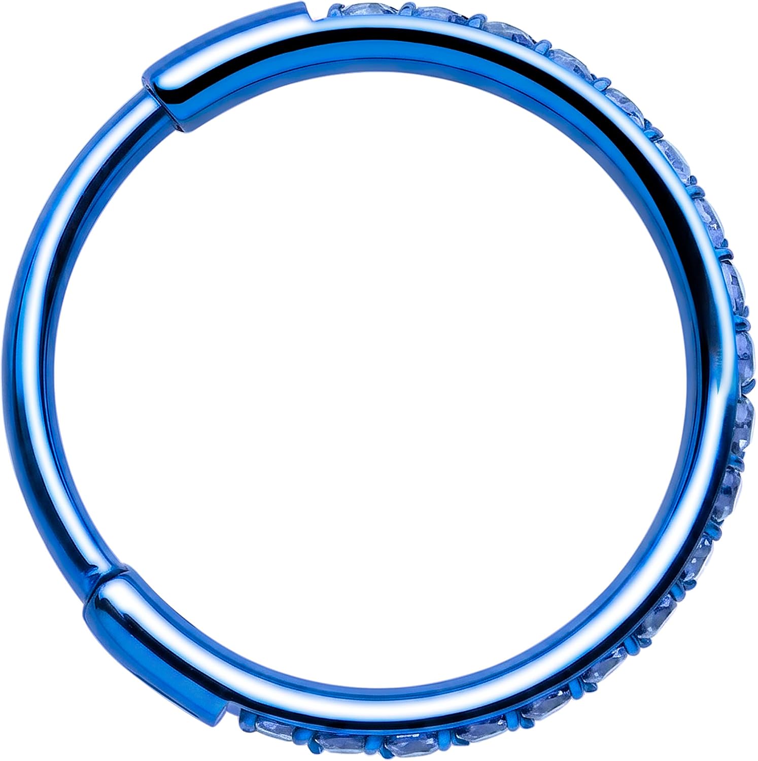 Body Candy Color CZ Micro Gem Implant Grade Titanium Hinged Nose Hoop - 20G Hypoallergenic Nose Piercing Jewelry