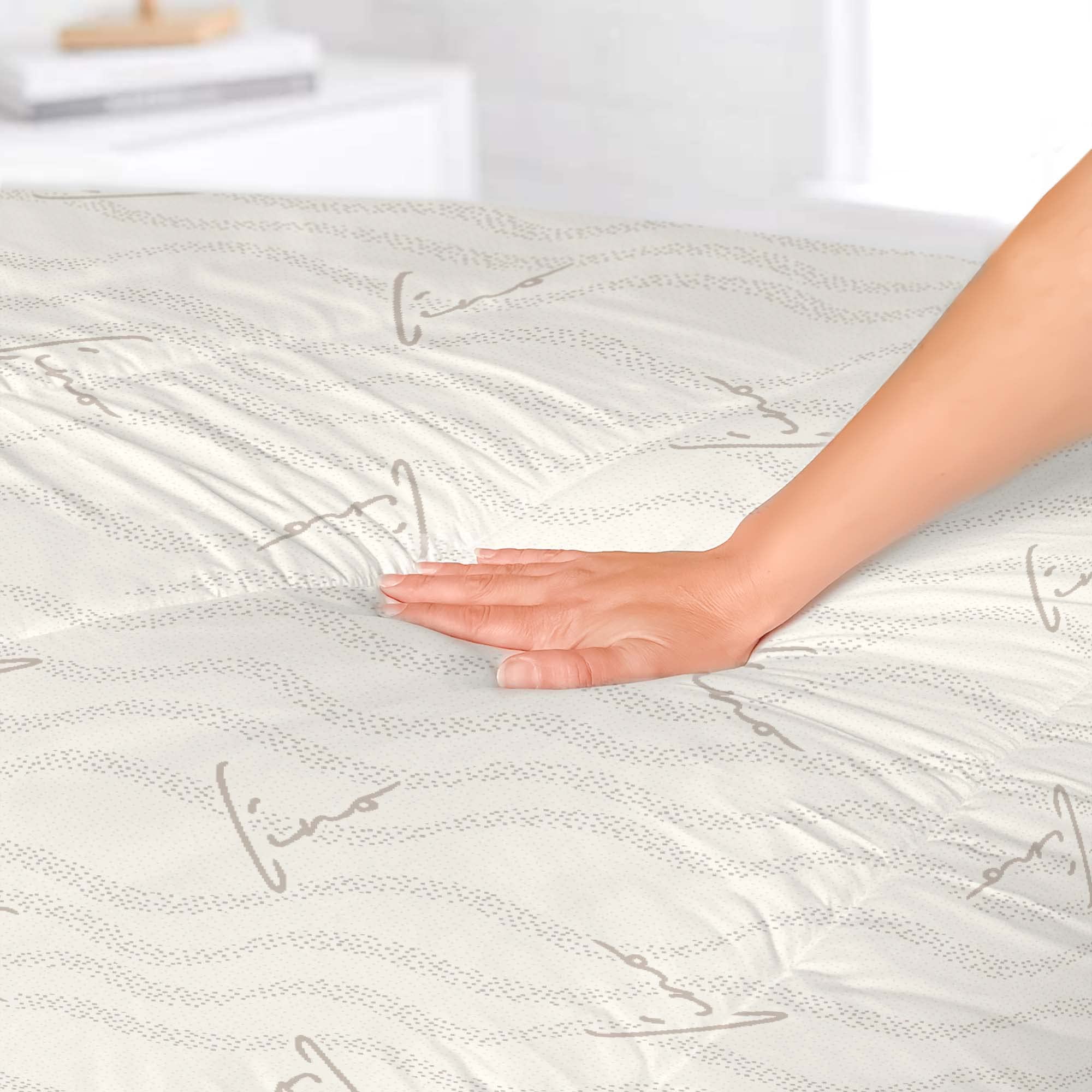 Italian Bed Linen Topper Lino, Imbottito e Trapuntato, Lavabile