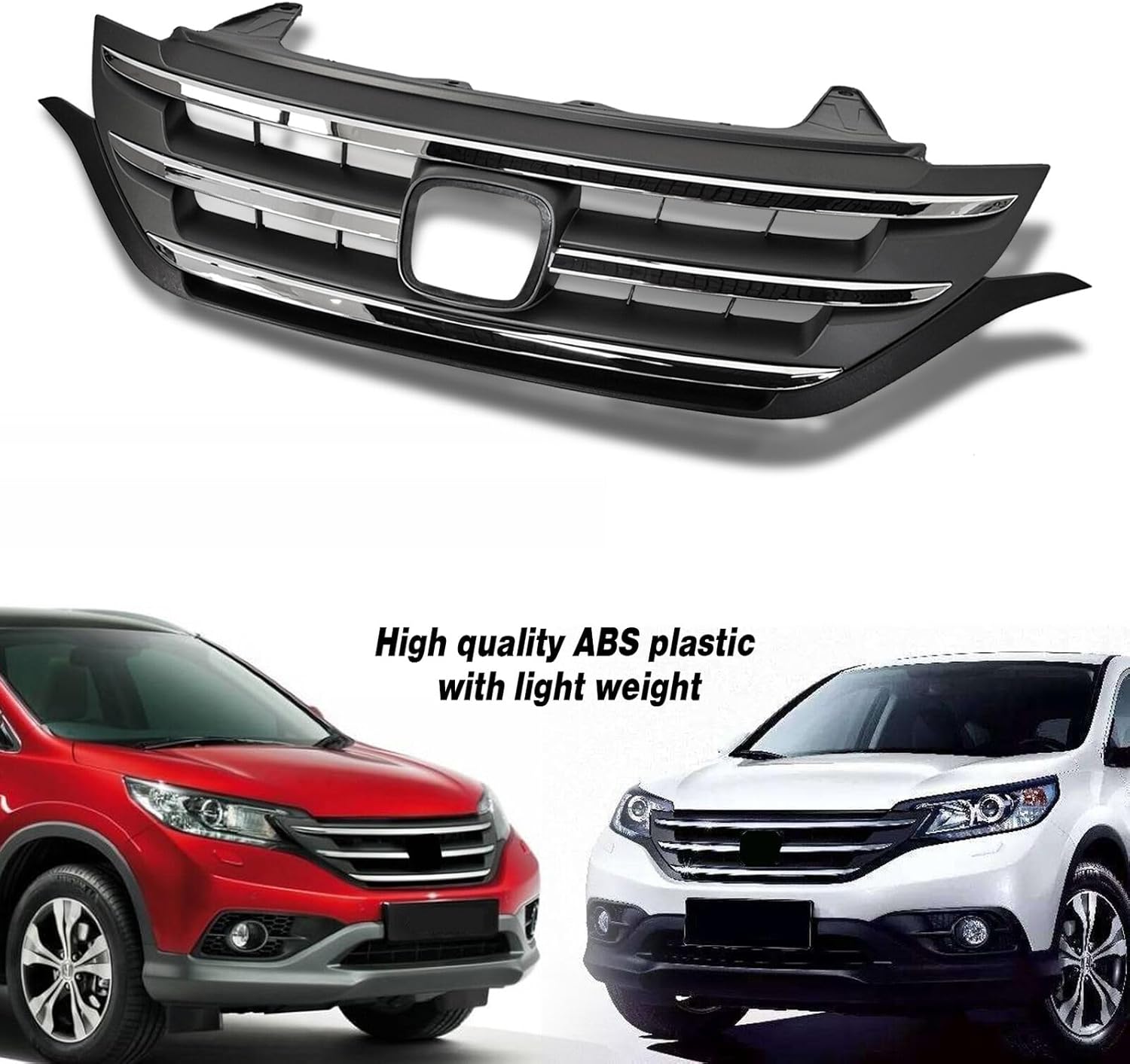Bewild Fit For 2012 2013 2014 Honda CRV CR-V Front Bumper Hood Upper Grille With Chrome Trim Replacement For 71121T0GA01ZA, HO1200211