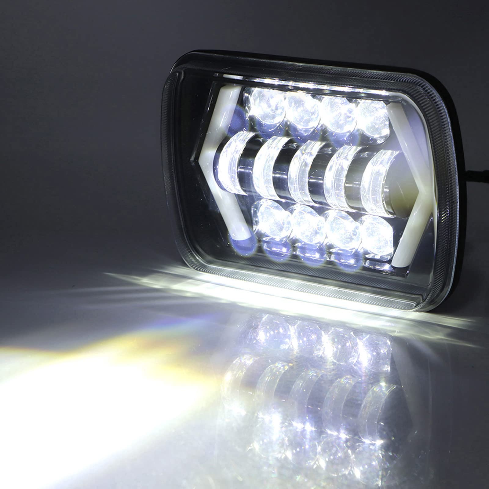 Faro da 5x7 Pollici Faro Quadrato a Luce Abbagliante E Anabbagliante Faro Per Veicolo Faro Automatico con Luce di Svolta LED Adatto Per Veicolo Jep