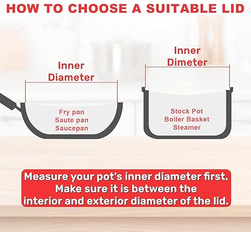 Miniatura 3 de Duxtop Tapa de repuesto para utensilios de cocina (diámetro interior 9-38 pulgadas, diámetro exterior 10 pulgadas)