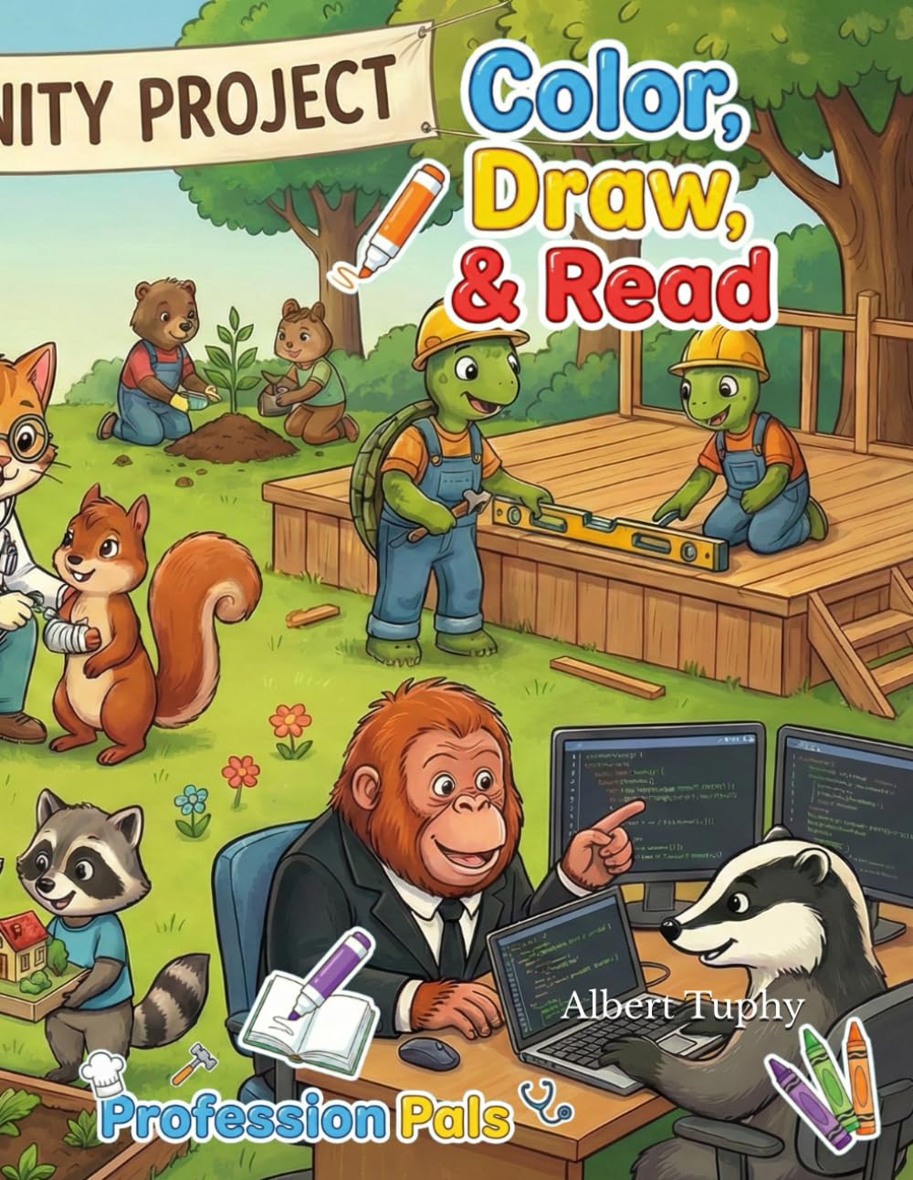 Color, Draw, and Read: Profession Pals