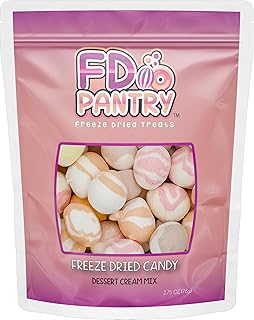 Freeze Dried Dessert Cream Candy - Freeze Dried Salt Water Taffy Treats (Dessert Cream 2.75 oz)