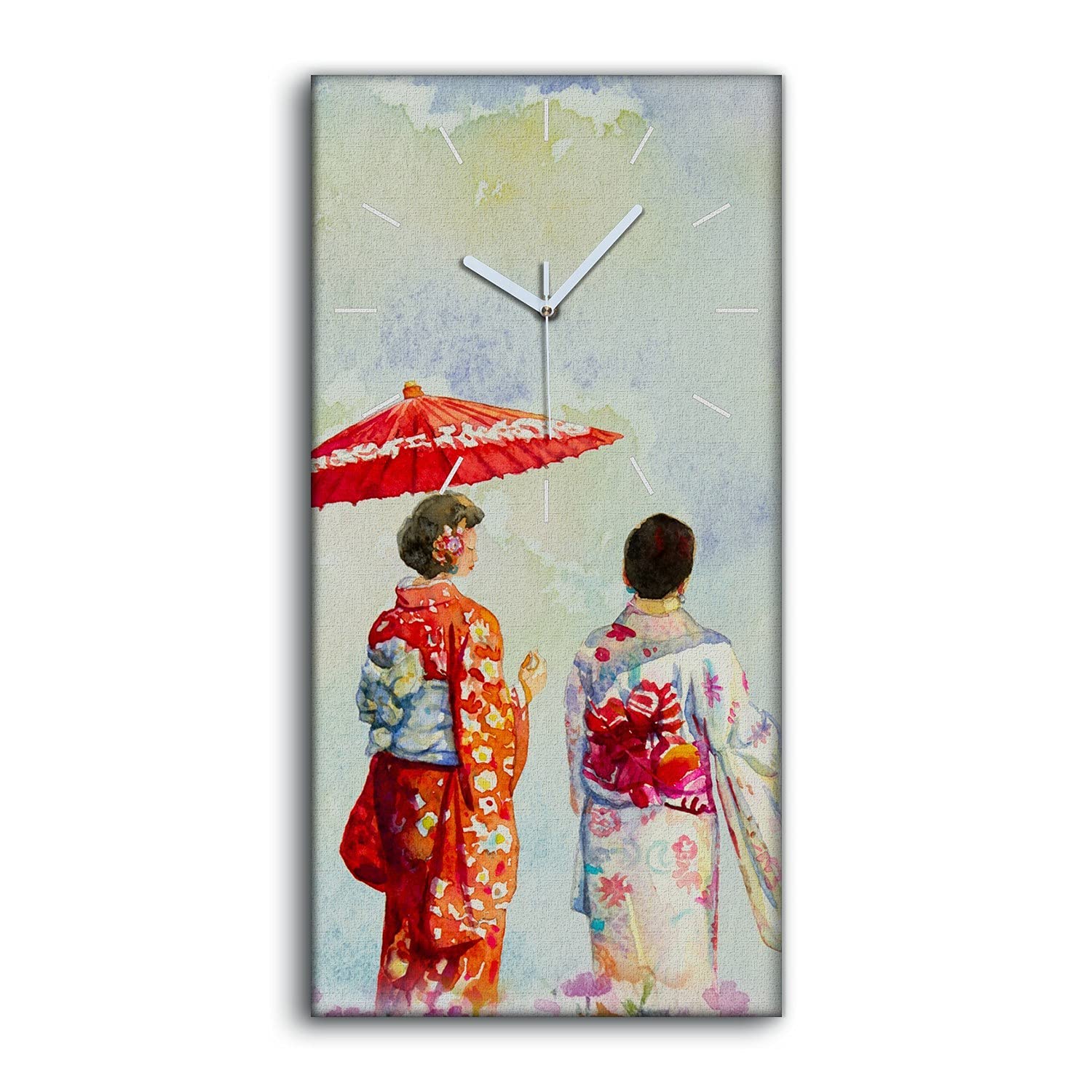 Horloge sur Toile Arbres Japonais pour la Decoration Zen du Salon et de la Chambre