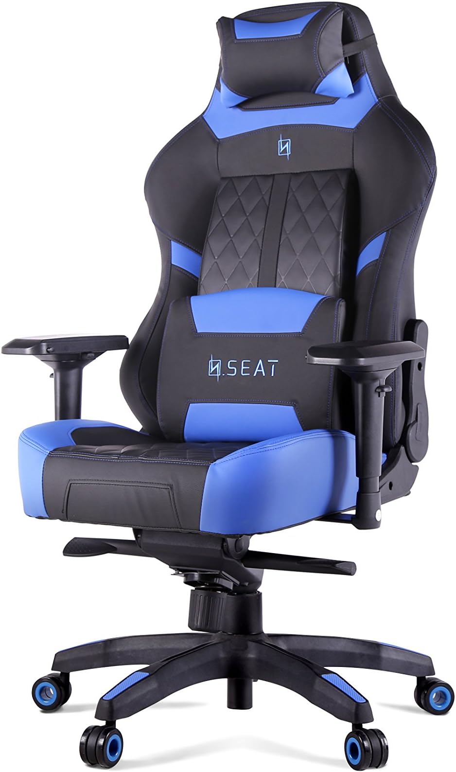 Pro 600 Series Executive Racing Design Computer Gaming Office Swivel Chair with Lumbar Support and Headrest Pillow Included, Blue