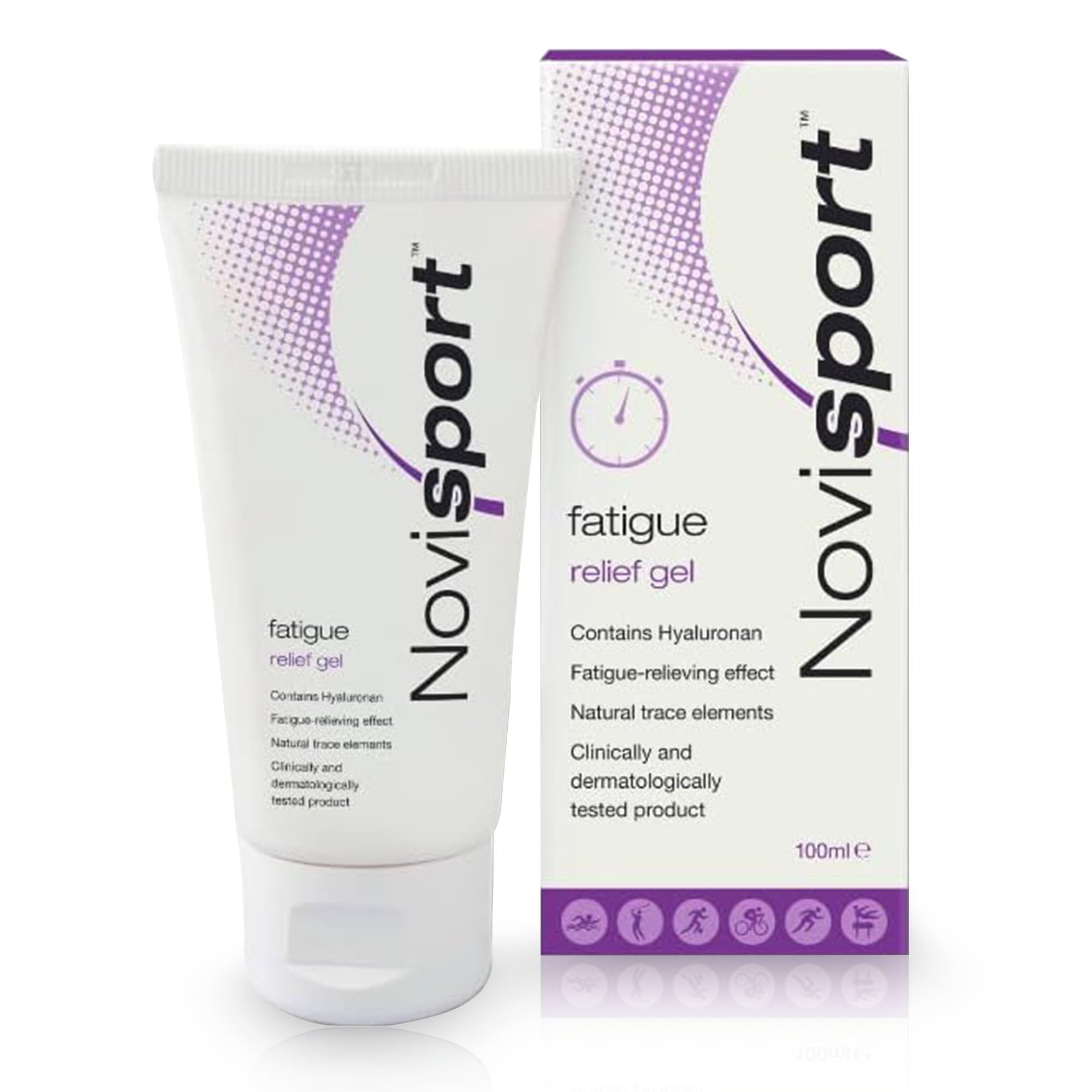 Novisport Fatigue Relief Gel 100ml – Sports Muscle Rub Muscle Recovery with Herbal Extracts