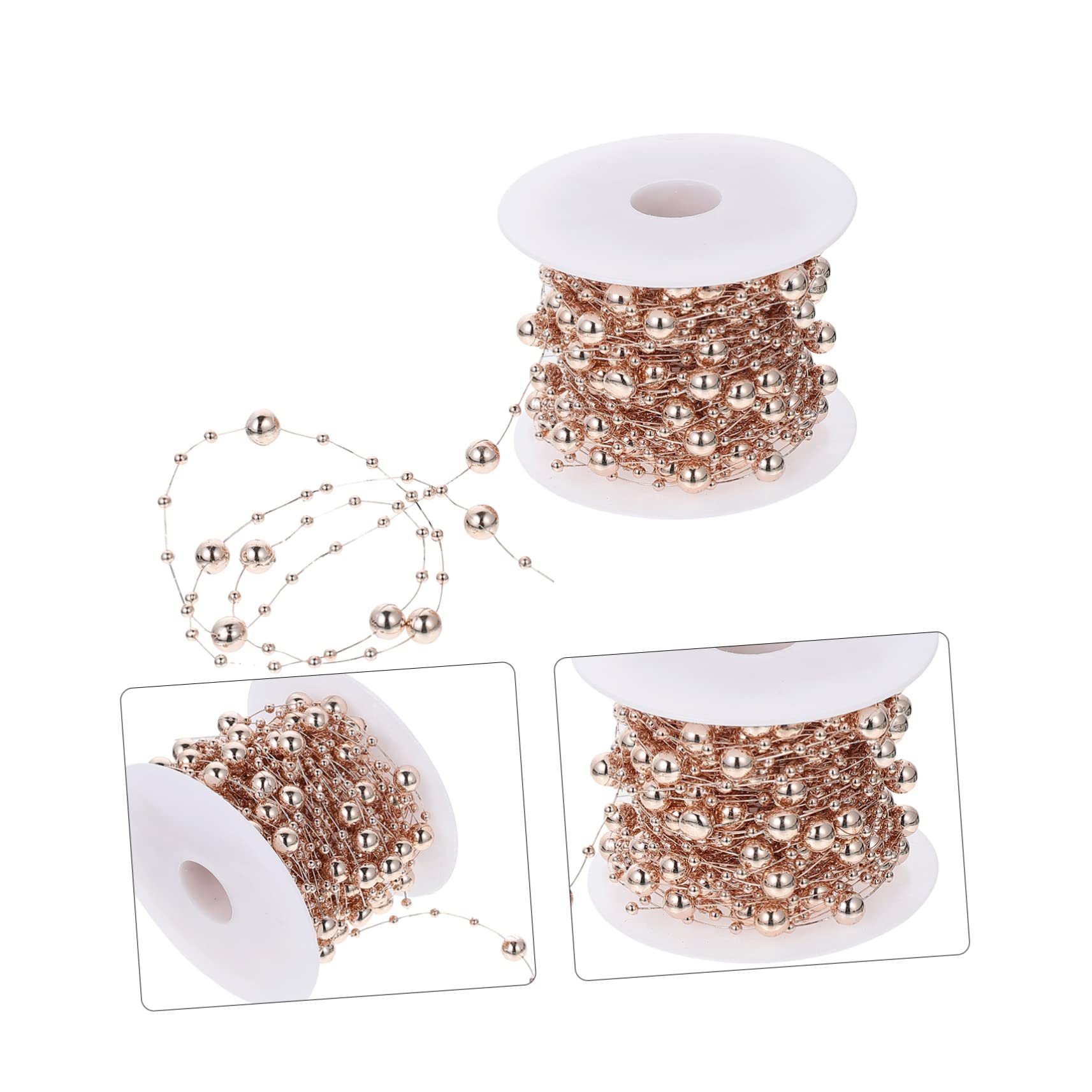 STOBOK 6 Rollen Perlenmaterial Kette Perlenstränge Strassperlenkette Perlengirlandenkette Kette Aus Perlensträngen Strass-accessoires Perlenanhänger Handdekor Braut Plastik Schmuck Herbst