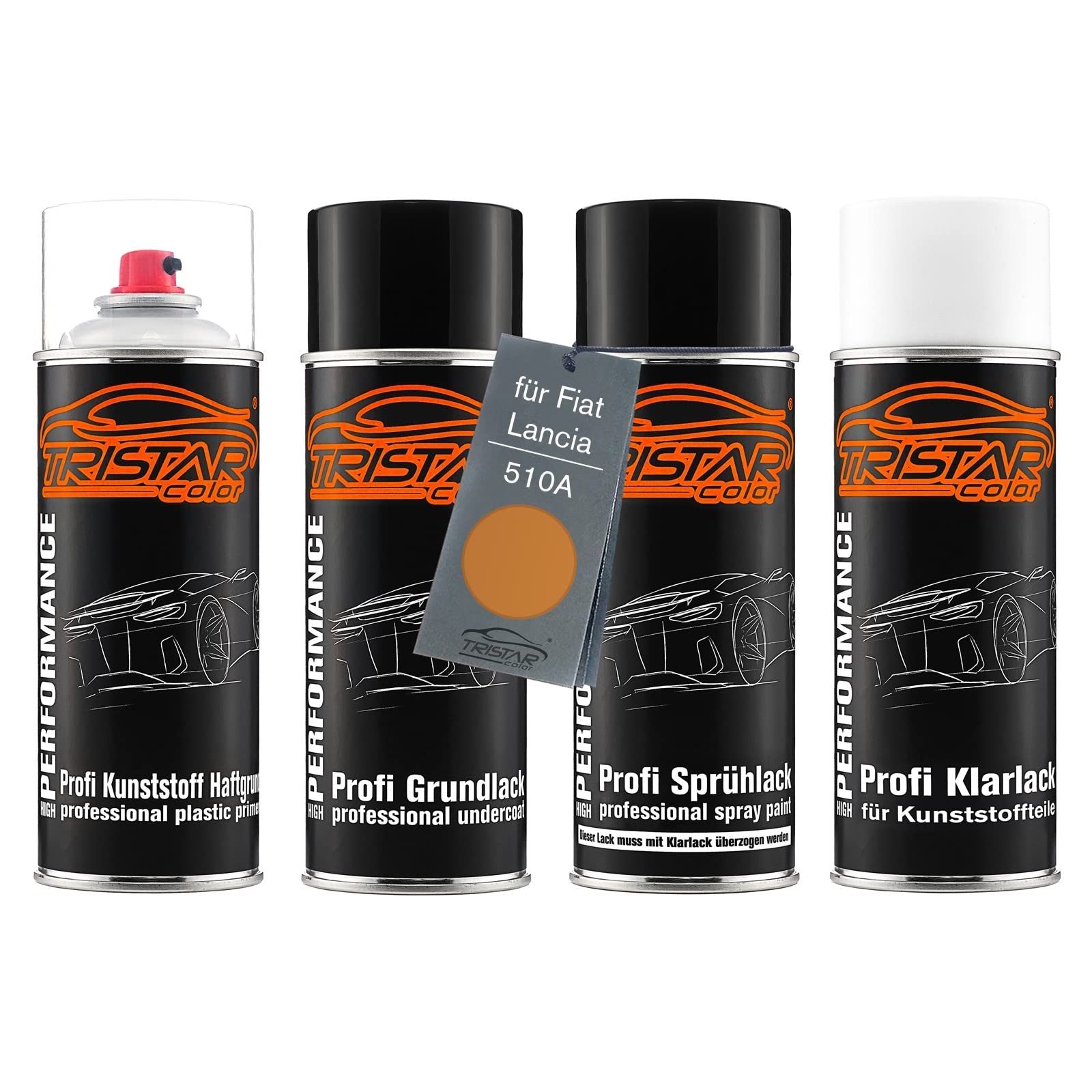 TRISTARcolor Zestaw w sprayu do plastiku do Fiat 510A Giallo Tropici Metal.