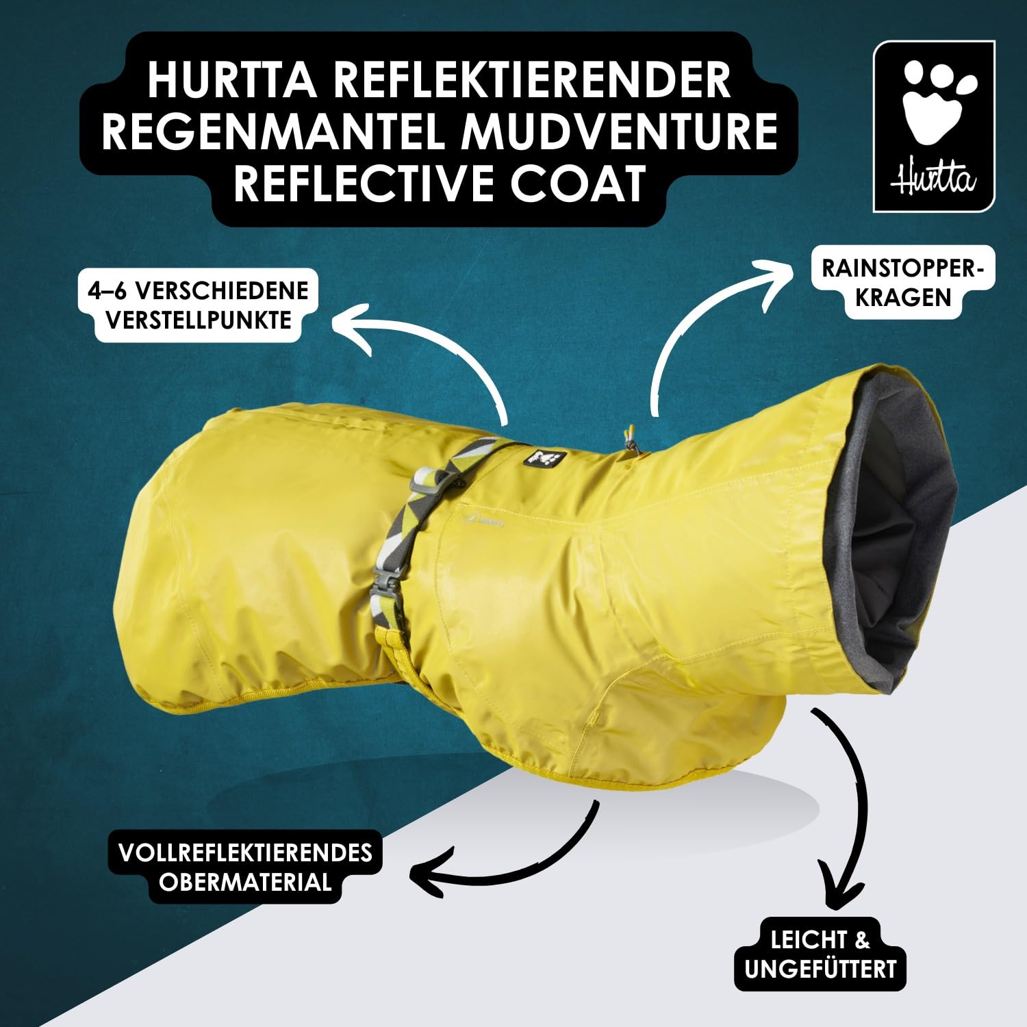 Mudventure Reflektionsmantel (65 cm, Turmeric)