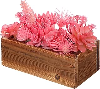 Pink Blush Faux Succulent Arrangement in Rustic Wo - Expert Review | Wild Nature Journey