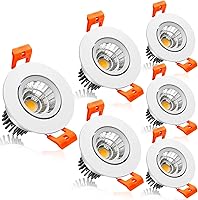 Vista 11 de Lámpara de techo empotrable LED de 2 pulgadas, luz LED regulable de 3 W, luces empotrables COB de 60 ángulos de haz con controlador, blanco cálido