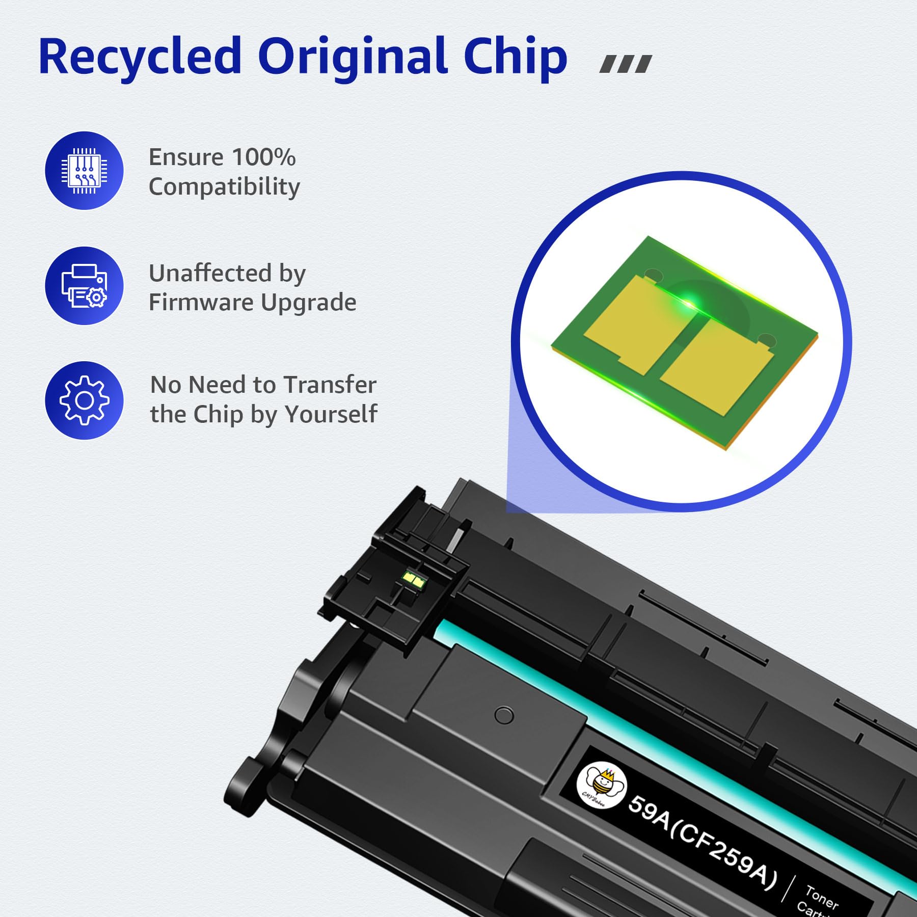 CMYBabee Toner 59A z chipem kompatybilny z HP 59A CF259A 59X CF259X do Laserjet Pro MFP M428fdw M428dw M404dn M404dw M404n M428fdn M428 M404 M406 M430 M304a (czarny, Opakowanie 1 szt