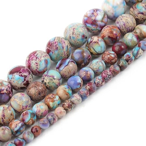 Miniatura 8 de Love Beads - Cuentas redondas multicolor de ojo de tigre para hacer joyas, cuentas de piedras preciosas de 15 pulgadas y 0.315 in
