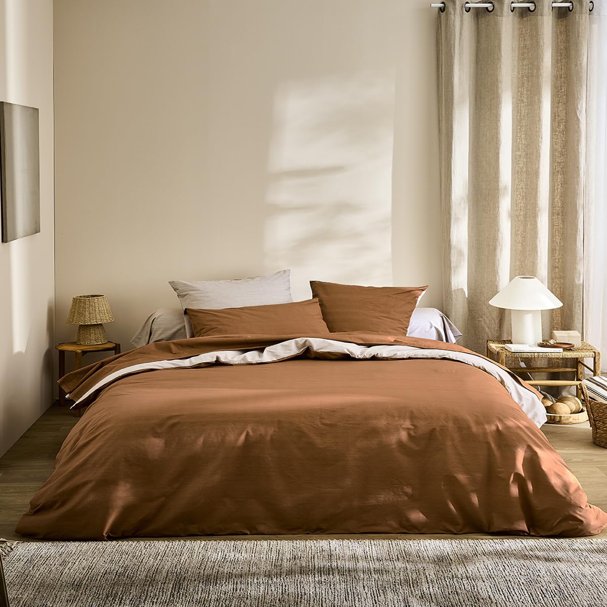Viscose de bambou parure bicolore 240x220 cm pour créer une ambiance cocooning chic