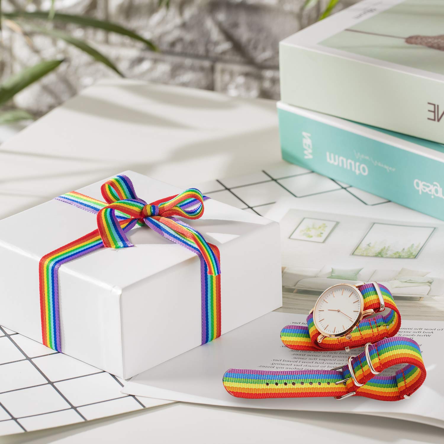 Nastro Della Pace Arcobaleno In Tessuto Gros Grain - Foto 4