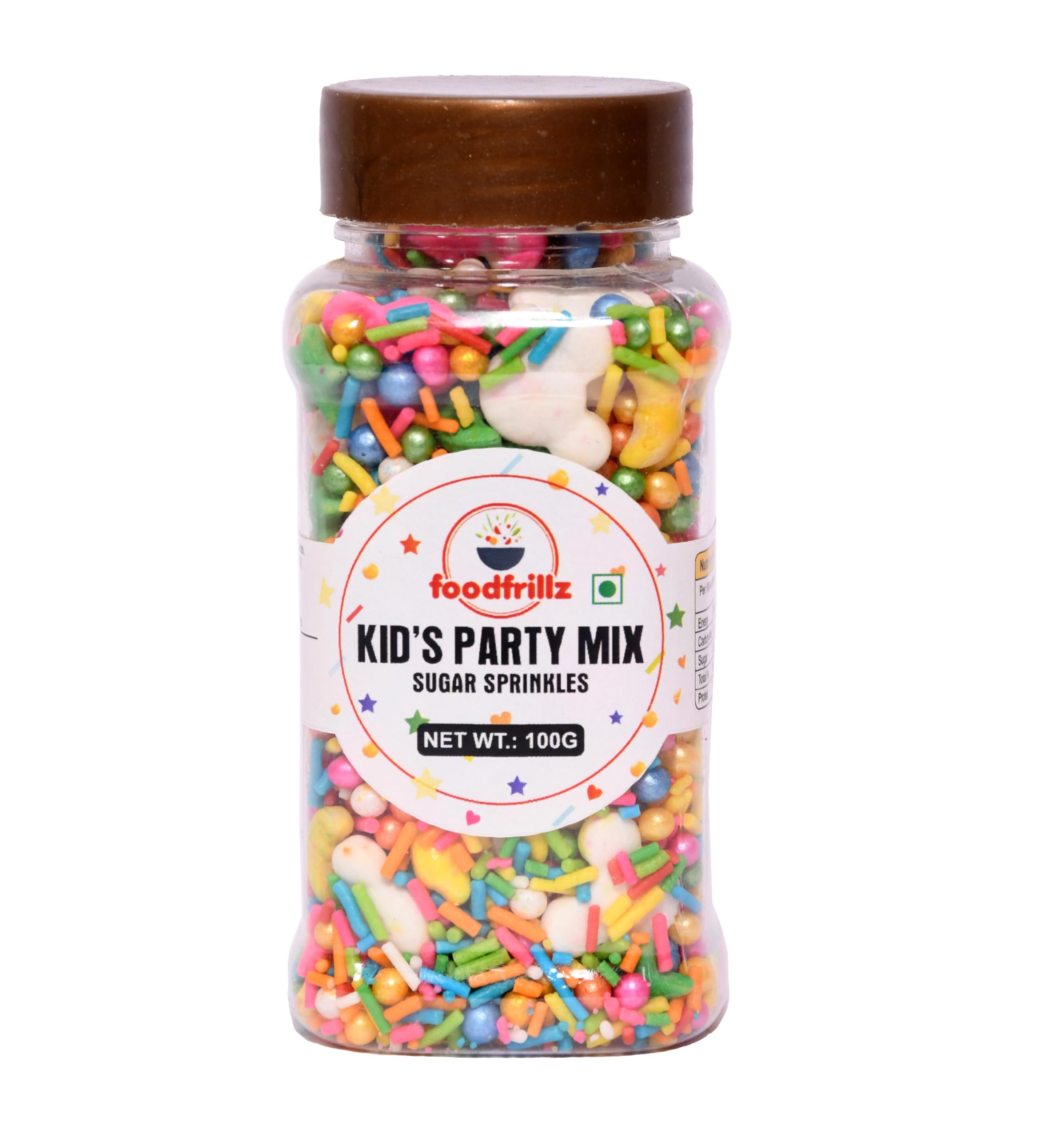 foodfrillz Kids Party Mix Sprinkles (Multicoloured) for Cakes, Donuts, Icecream Decoration, 100 g (B09BM3PTM9) Amazon Price History, Amazon Price Tracker