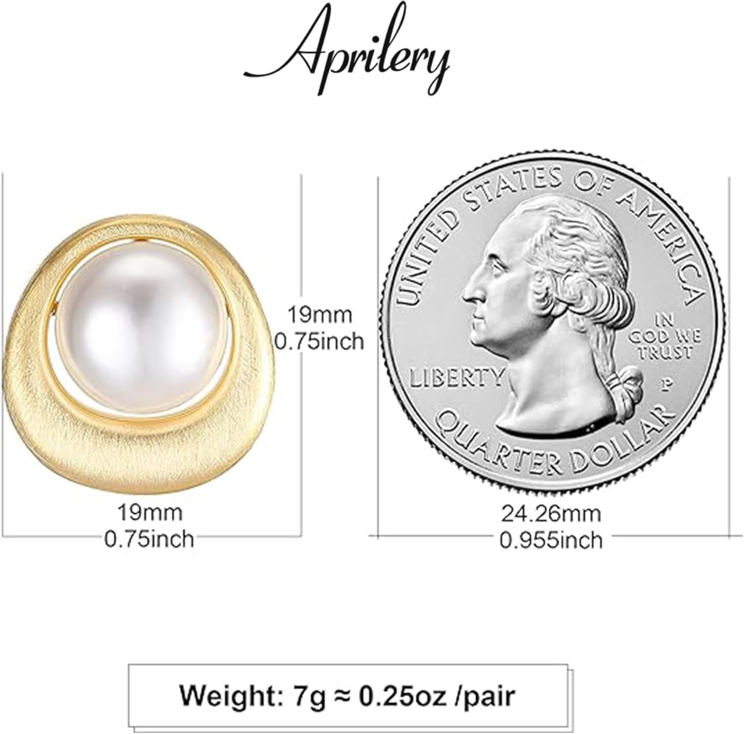 18K Gold Plated Stud Pearl Earrings for Women, Fashion White Pearl Stud Earrings Jewelry Accessory Gifts for Her - Image 4