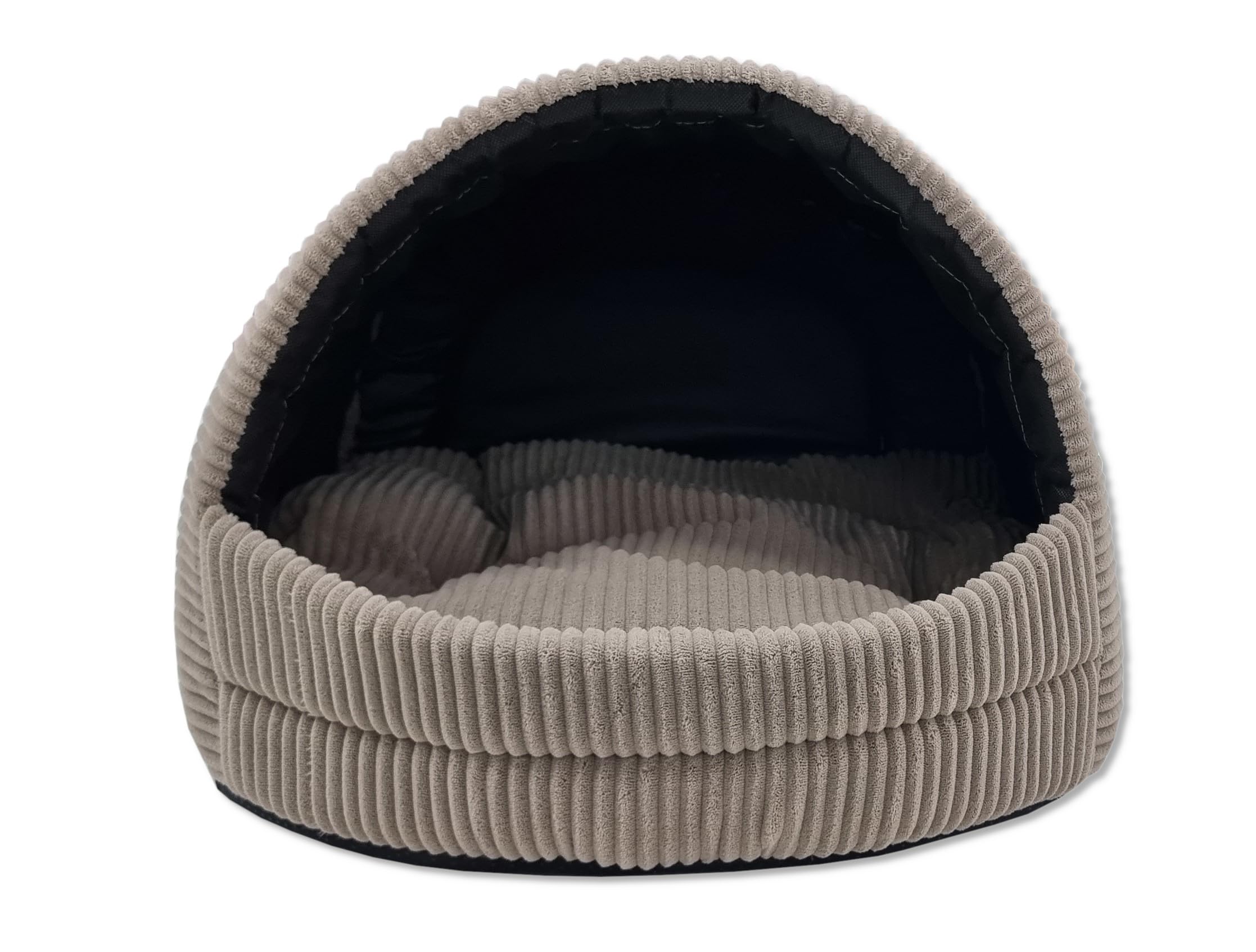 ODOLPLUSZ Caseta para perros, casa exclusiva para perros o gatos, 2 tamaños, cómoda y lavable (beige de pana, M)
