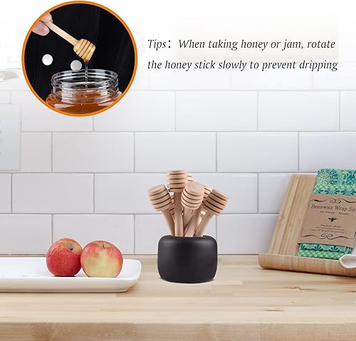 Miniatura 5 de JIABEIUS 200 mini palitos de miel, de madera para tarro de miel como recuerdos de fiesta de boda, regalos de madera (3 pulgadas)