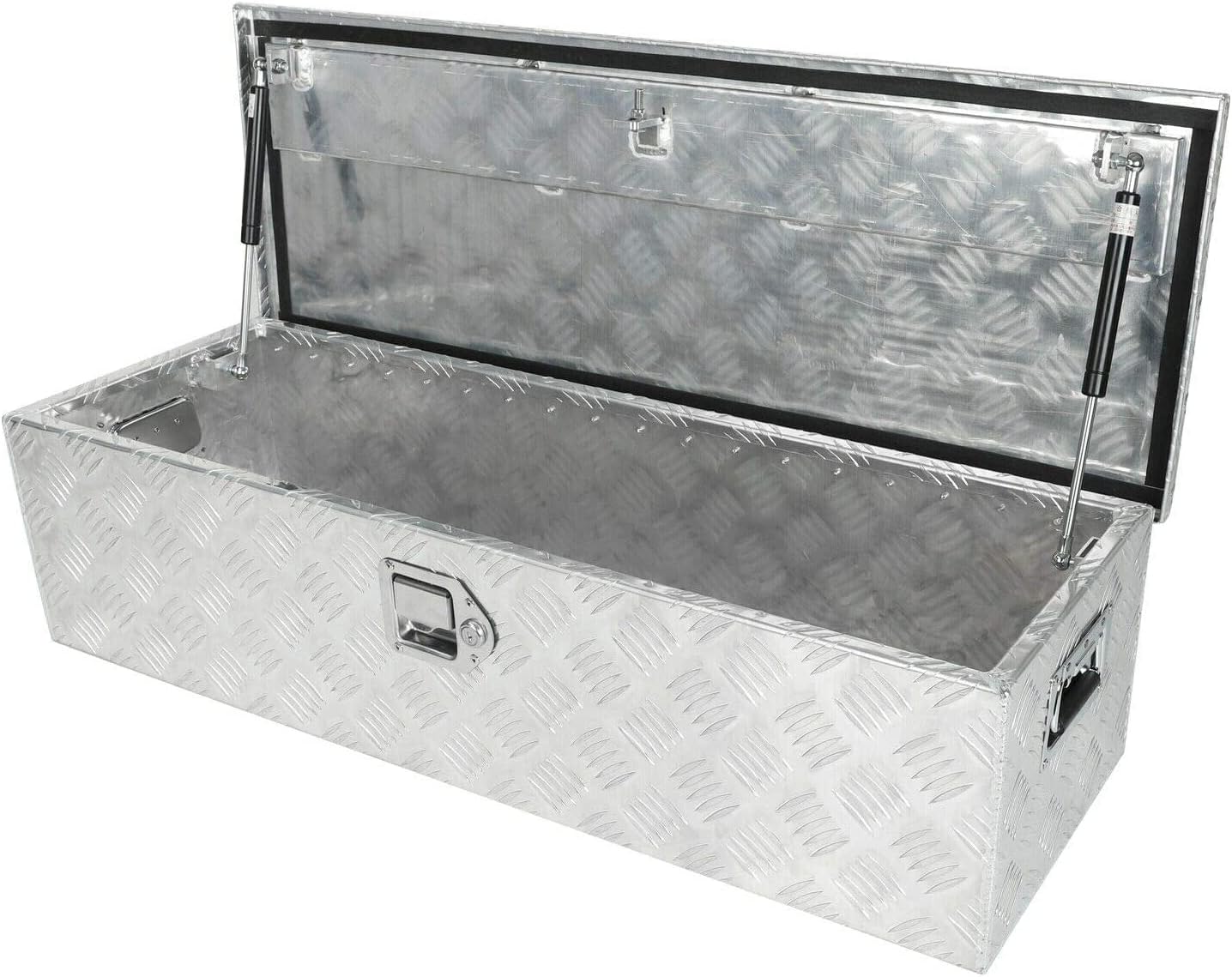 39 Inch Heavy Duty Aluminum Tool Box Chest Box Pick Up Truck Bed Trailer Toolbox Storage With Lock Keys,Silver
