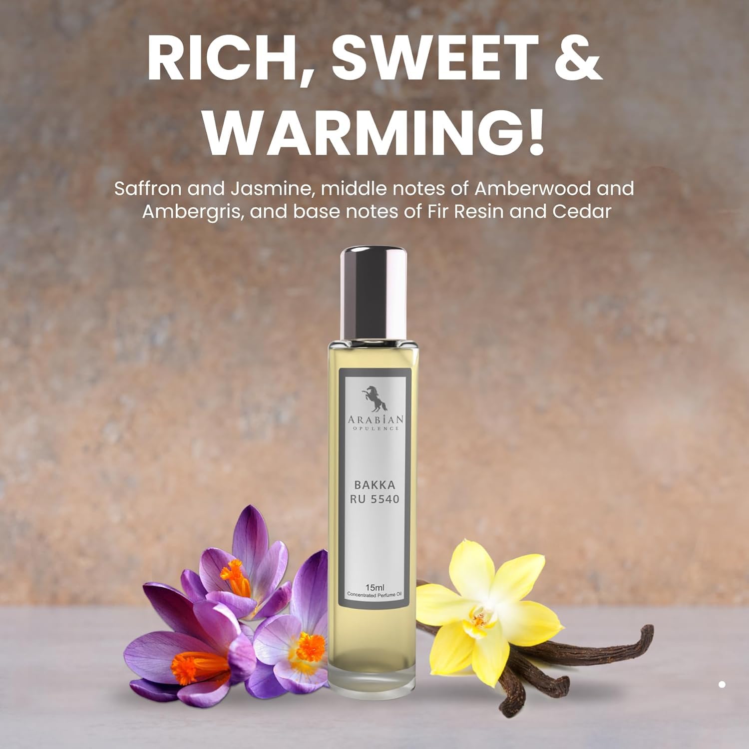 ARABIAN OPULENCE FR328 Bakka Ru 5540 Perfume para hombre y mujer | Aceite aromático Bakka Ru Roll-On Perfume | Perfume de larga duración para hombres y mujeres | Tamaño de viaje Perfume concentrado
