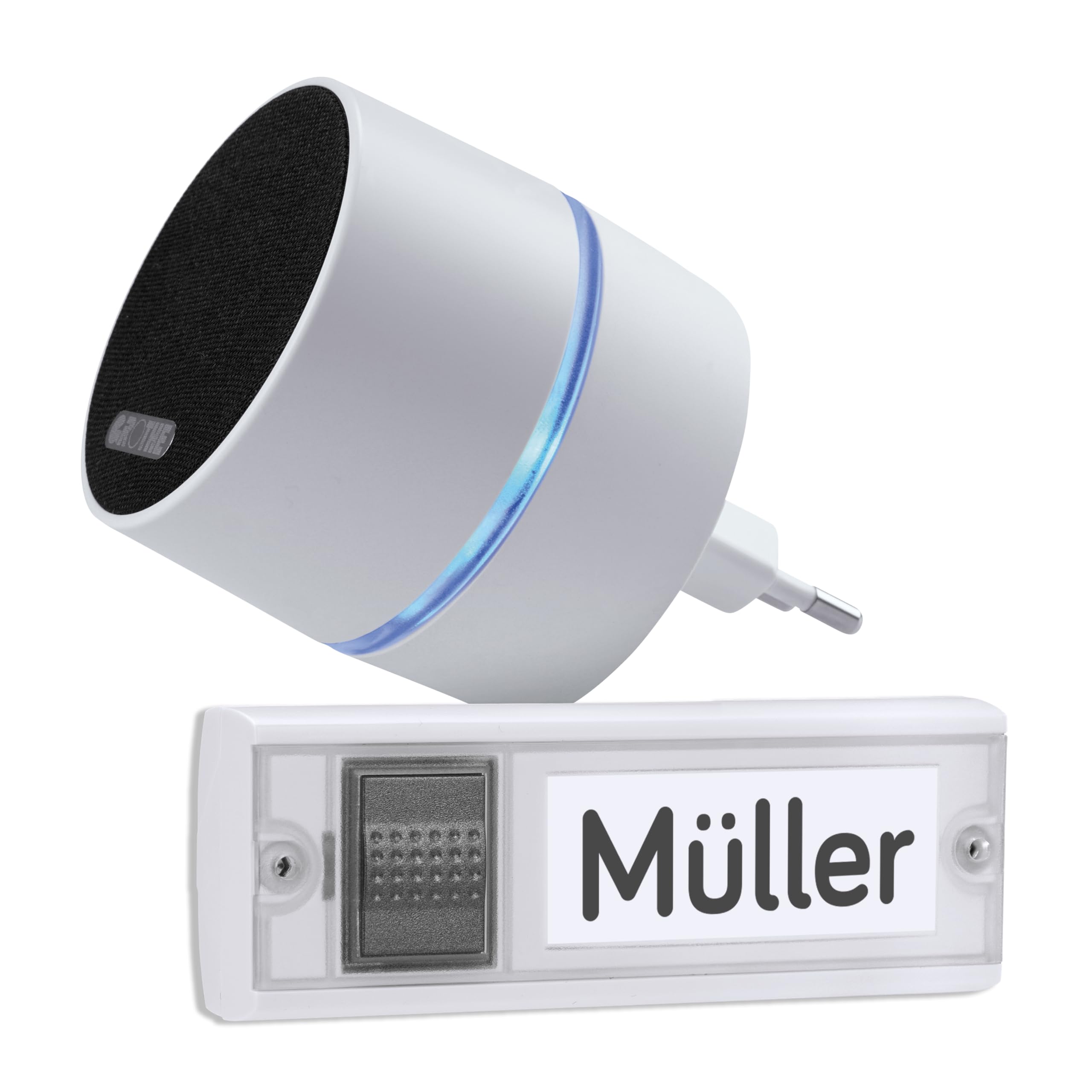 Sonnette sans fil haut de gamme Grothe Calima 400 avec signal lumineux anneau