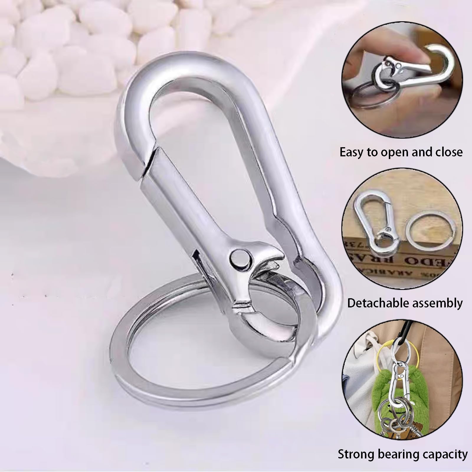 JOYSKY Petit Mousqueton 9 Couleurs Mini Mousqueton Aluminium Petit Mousqueton Porte Clé Léger Et Résistant Porte Clef Pour Randonnées Camping Pêche Voyages, La Maison, La Randonnée(3,5 X 40 Mm