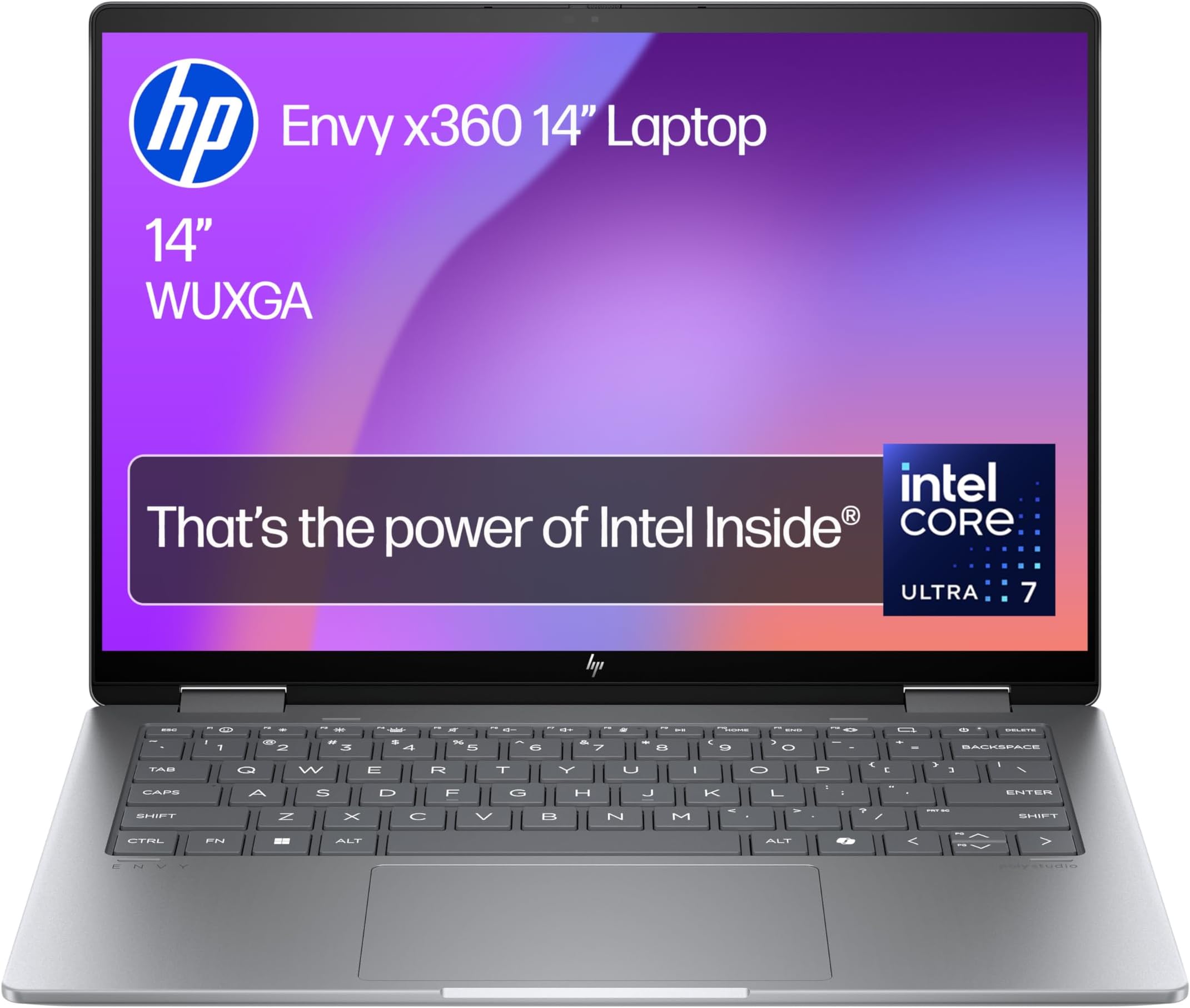 HP Envy x360 14" 2in1 Laptop | Intel Core Ultra 7-155U | Intel Evo | AI Enhanced | 16 GB RAM | 512 GB SSD | Intel Arc | WUXGA IPS Touchscreen | Up to 19.5 hrs battery | Win 11 | Silver | 14-fc0003sa