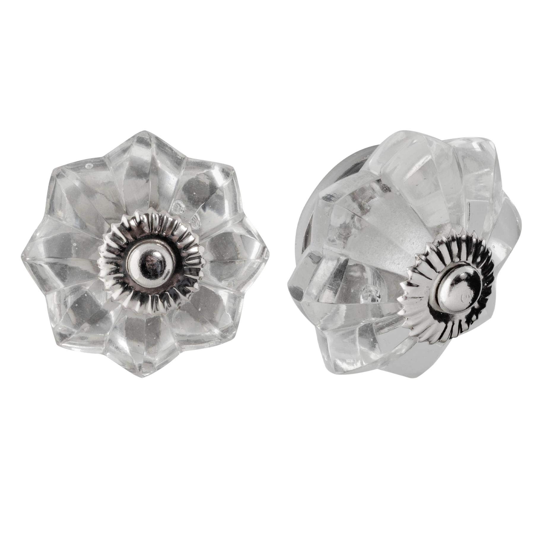 Nicola Spring Star Glass Cupboard Drawer Handle Knobs - Design - Pack Of 6