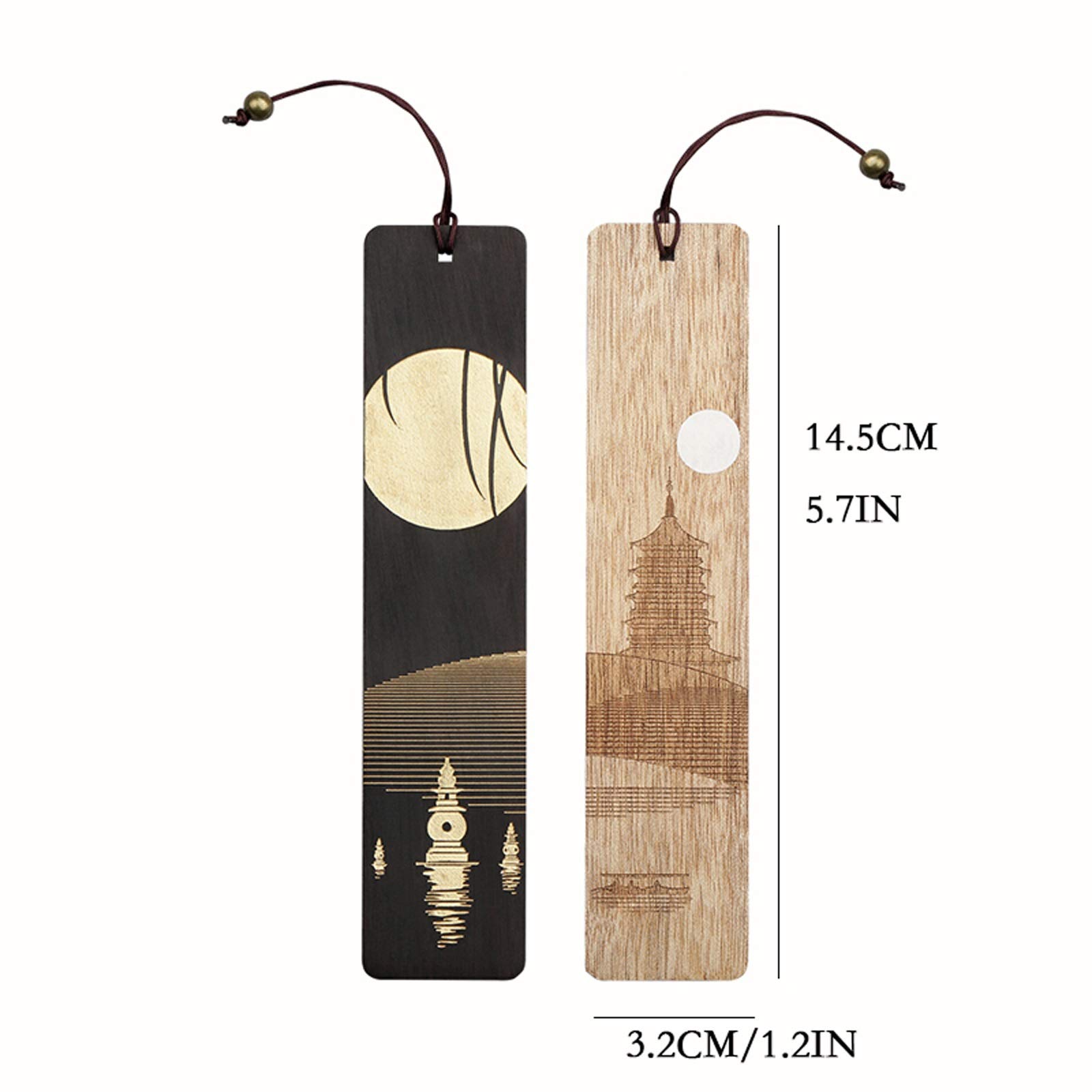 Marque Pages Bookmarks en Bois Books à la Main en Bois Naturel Bookmark Set de 2 PCS est Un Cadeau Unique pour Les Enseignants Étudiants Hommes et Femmes Signets
