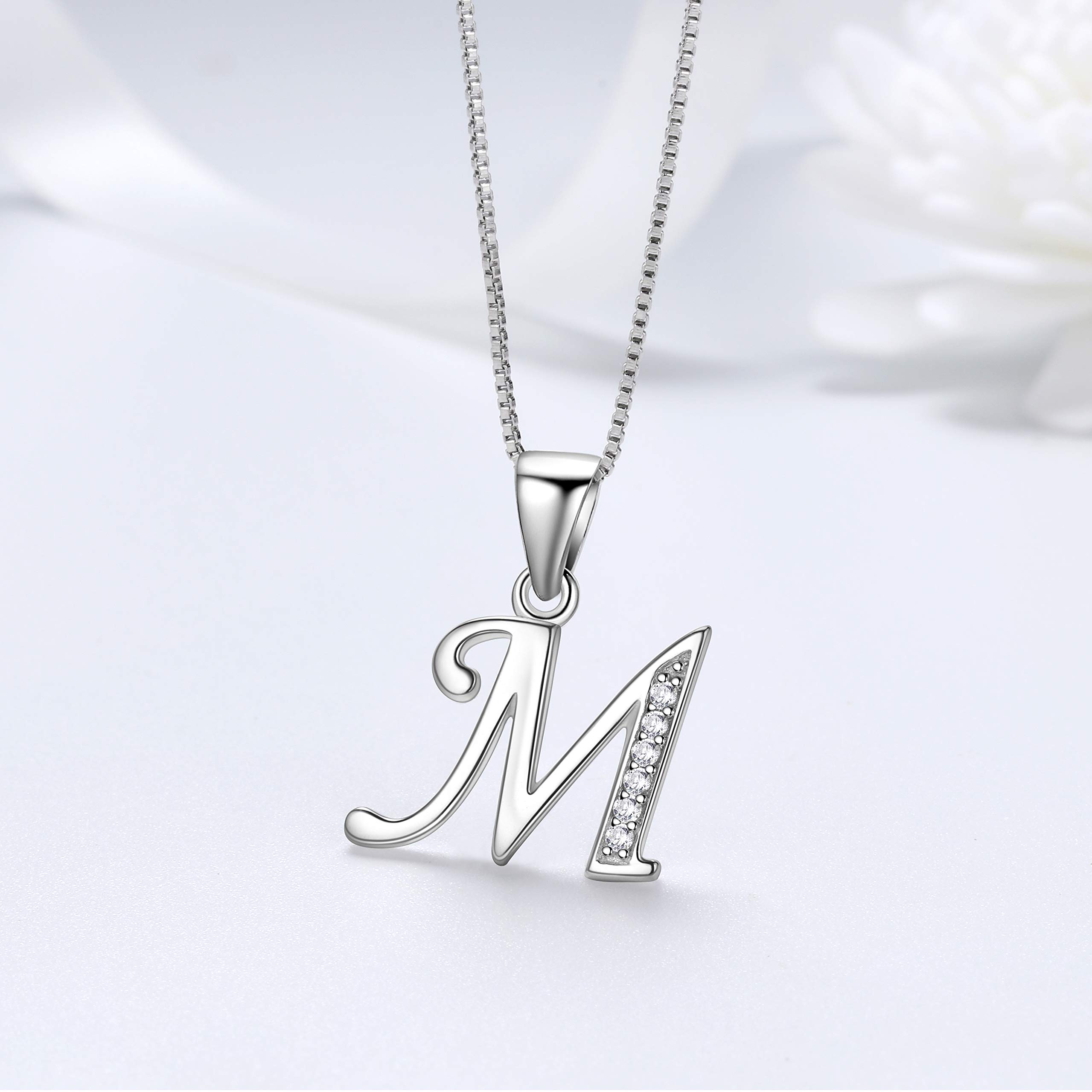 Aurora Tears 925 sterline d'argento 26 lettere collana iniziale A-Z Ciondolo alfabeto con zirconi gioielli regali per le donne DP0045