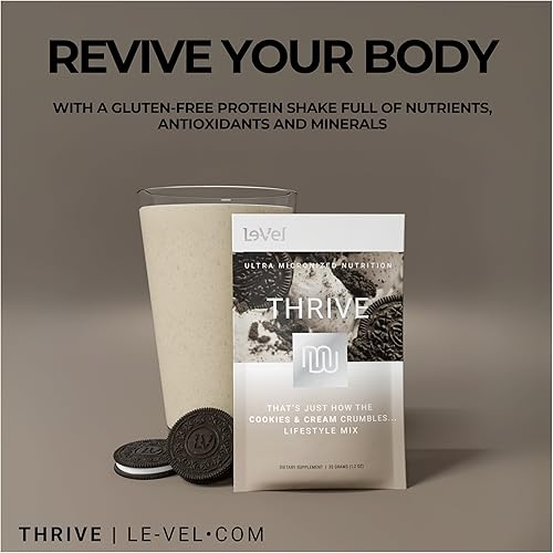 Miniatura 3 de Thrive Protein Shake  16 Packets (35g Each)  Gluten-Free, Pea Protein Blend, Probiotics, Fiber & Digestive Enzymes  Supports Lean Muscle (16 Packets